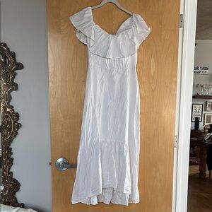 Reformation White Linen Baela Dress